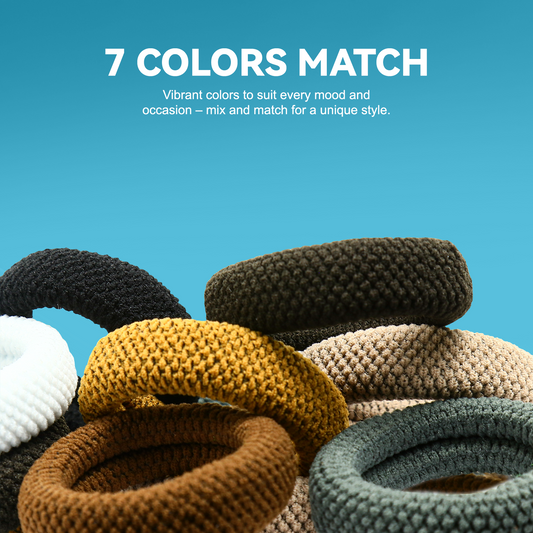Large Thick Hair Ties, Large Cotton Stretch, Ponytail Holder Seamless Hair Bands Scrunchies Accessories for Teens Women Mens Hair Ties No Crease Headband HOYOLS (Autumn Hues Color)