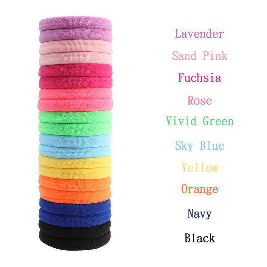 Seamless Hair Band Small Hair Ties Ponytail Holder No Crease Damage 4cm (10 Muilt Color Set)
