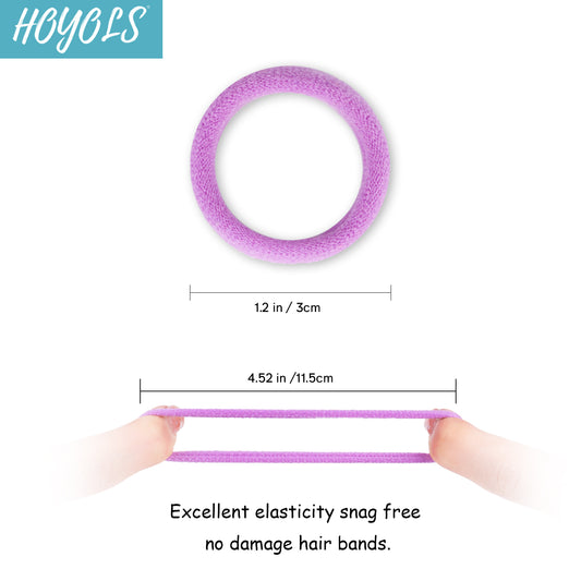 Small Seamless Cotton Hair Ties, Ponytail Scrunchies Head bands for Women Girls Kids Ponytail Holder 100 Pieces 1.2 inch (10 Colors)