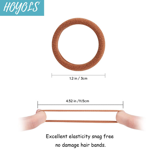 Seamless Cotton Hair Ties, Small Elastic Hair Ties Ponytail Holders for Fine Hair No Damage Tiny Head Bands for Toddler Girls Kids 100pcs 1.2 inch by Hoyols (5 colors)