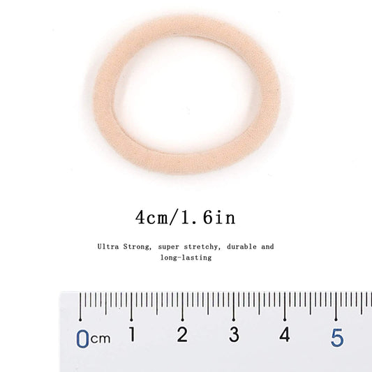 Soft & Stretch Cotton Hair Ties Large Hair Bands Nylon Fabric Ponytail Holder for Thick Heavy Curly Hair, No Slip No Damage Seamless Scrunchies Headbands (Light Blonde)