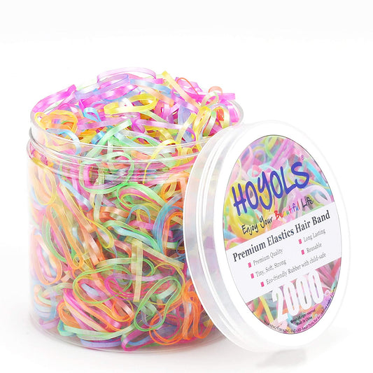 2000pcs Small Baby Elastic Hair Ties Mini Colorful Rubber Bands Tiny Ponytail No Damage for Toddler Girls Kids Women Bulk HOYOLS