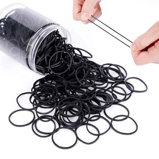 Elastics Rubber Bands for Black Hair Ties Braiding Ponytail Holders Plastic Rubberbands for Women Girls Black Hair Crafts Office Supplier Money No Damage by HOYOLS