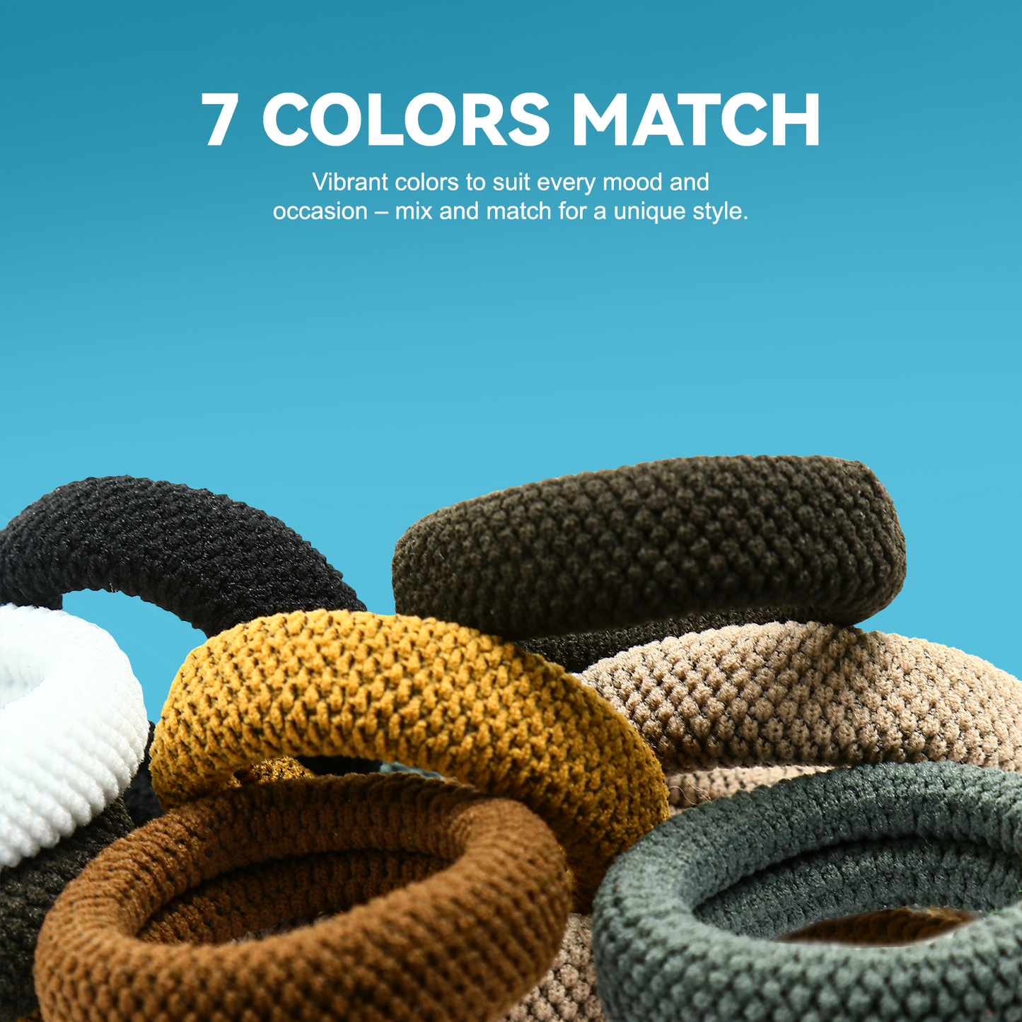 Large Thick Hair Ties, Large Cotton Stretch, Ponytail Holder Seamless Hair Bands Scrunchies Accessories for Teens Women Mens Hair Ties No Crease Headband HOYOLS (Autumn Hues Color)