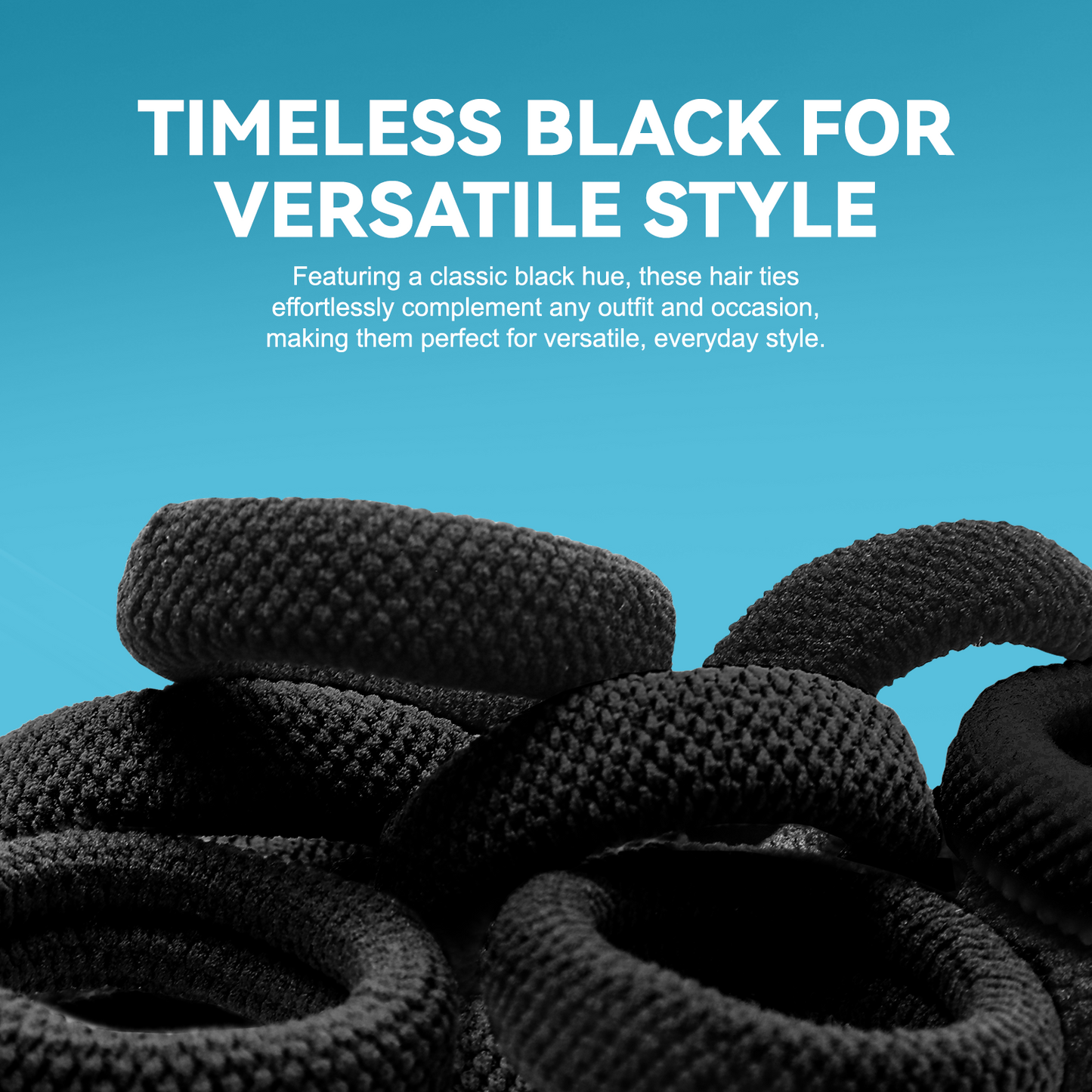 Large Thick Hair Ties, Large Cotton Stretch, Ponytail Holder Seamless Hair Bands Scrunchies Accessories for Women Girls Hair Ties No Crease Headband HOYOLS (Black)