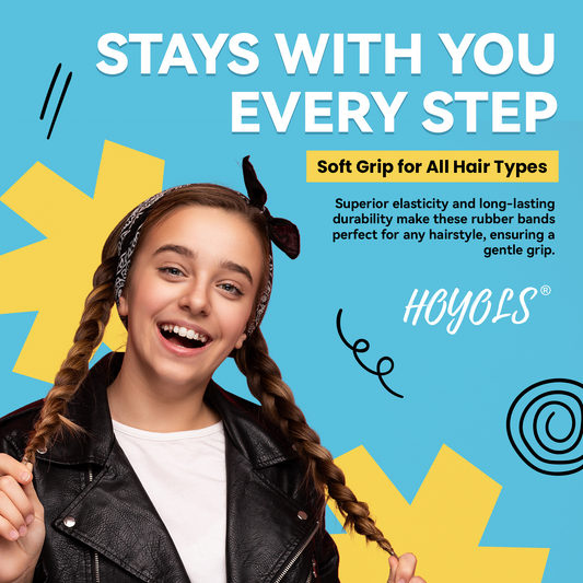 HOYOLS Clear & Black Elastic Hair Ties Rubber Bands Soft Ponytail Holder Mini Plastics Polyband for Women Youth Girls 1500 Pcs Assorted Color Accessories TPU
