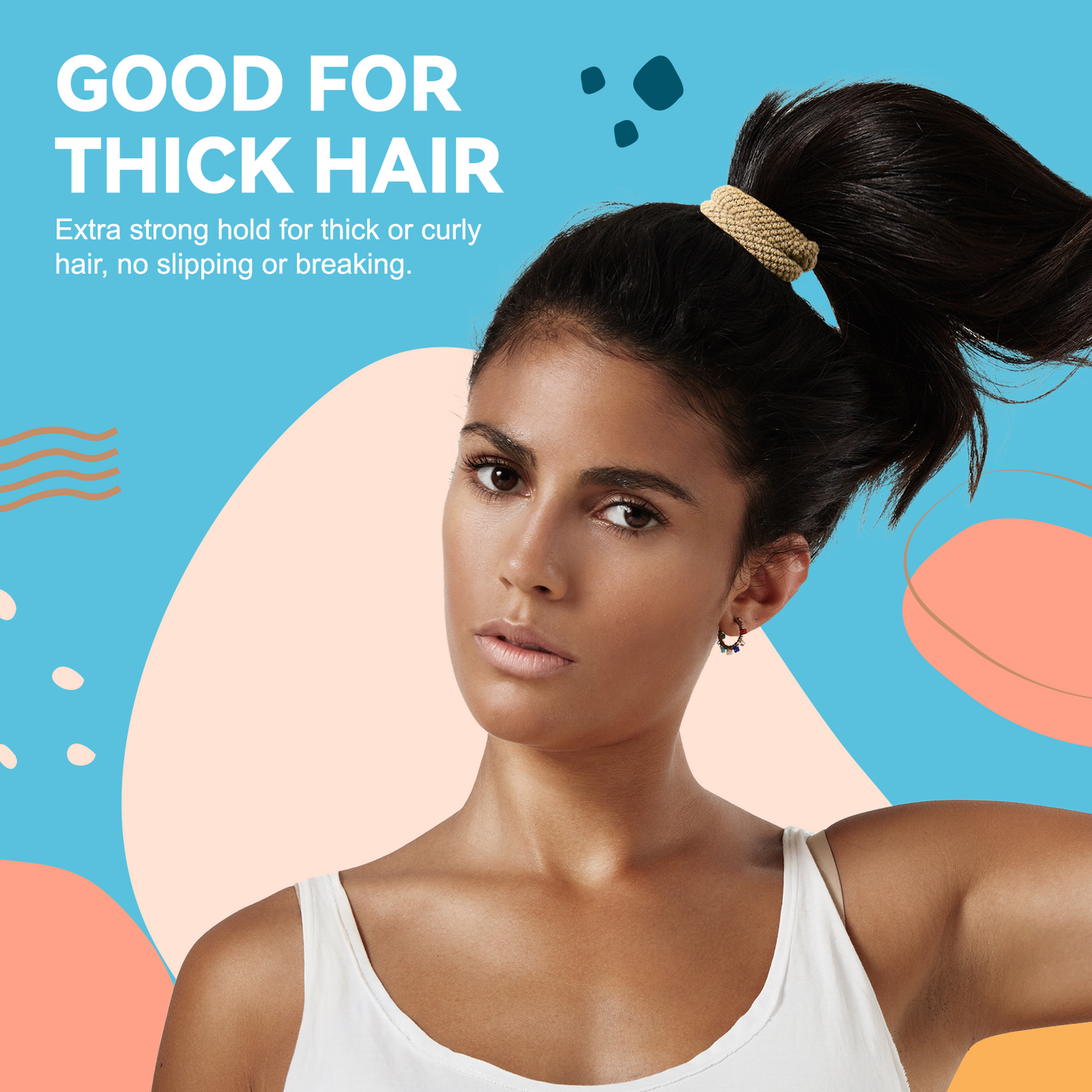Large Thick Hair Ties, Large Cotton Stretch, Ponytail Holder Seamless Hair Bands Scrunchies Accessories for Teens Women Mens Hair Ties No Crease Headband HOYOLS (Autumn Hues Color)