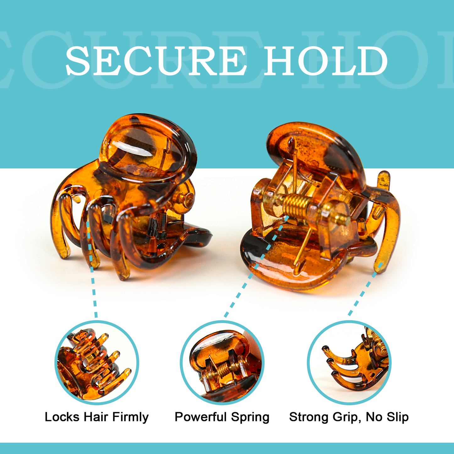 HOYOLS 36 Pcs Small Tortoise Hair Claw Clips, Mini Half Up Plastic Hairclips for Women Girls, Strong Grip Non-Slip Jaw Clips for Thin Short Hair (Amber Glow Mix Color)