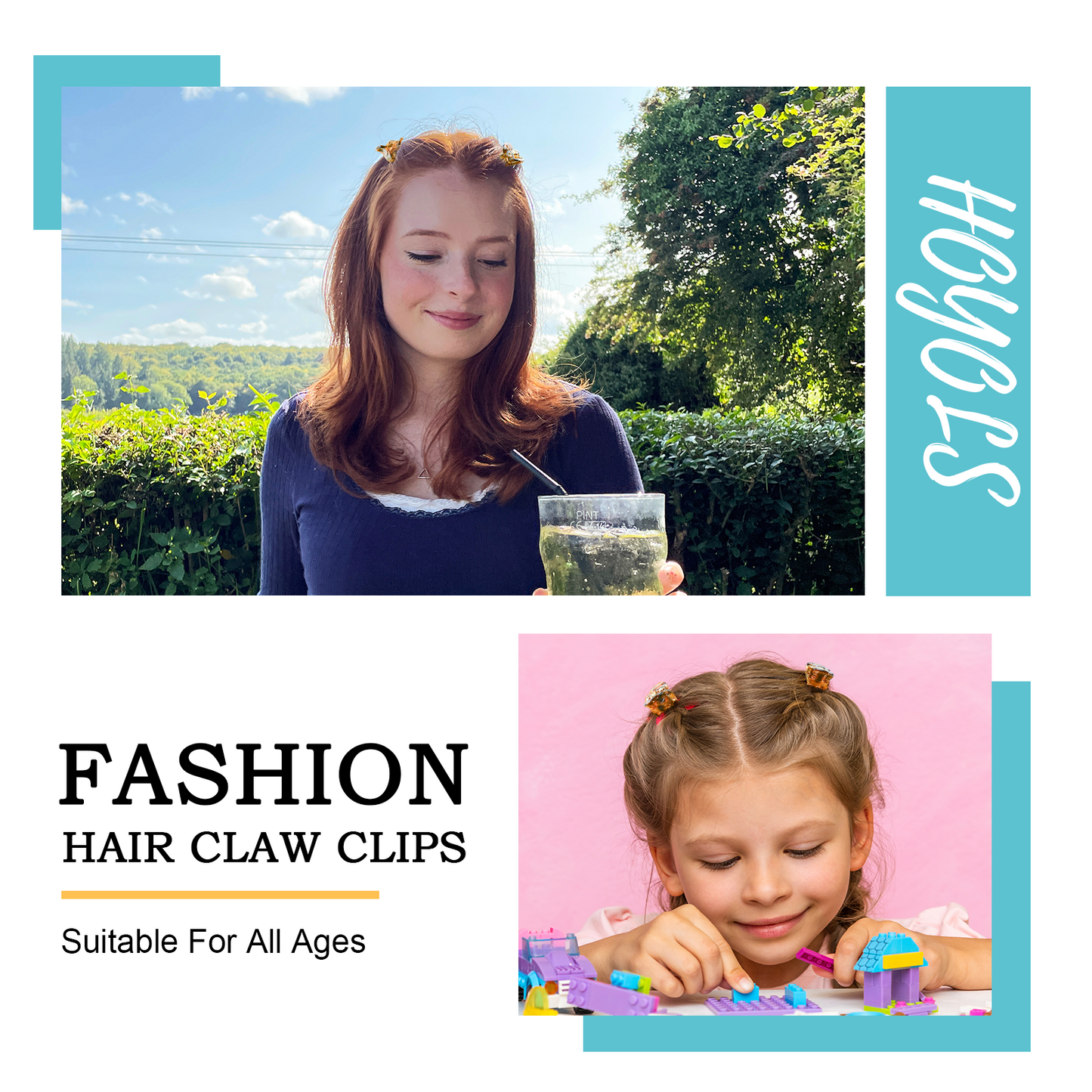 HOYOLS Mini Hair Claw Clips for Women, 36pcs Small Little Plastic Hairclips, Strong Grip Non-Slip Jaw Clips for Thin Short Hair (Classic Assorted Colors)