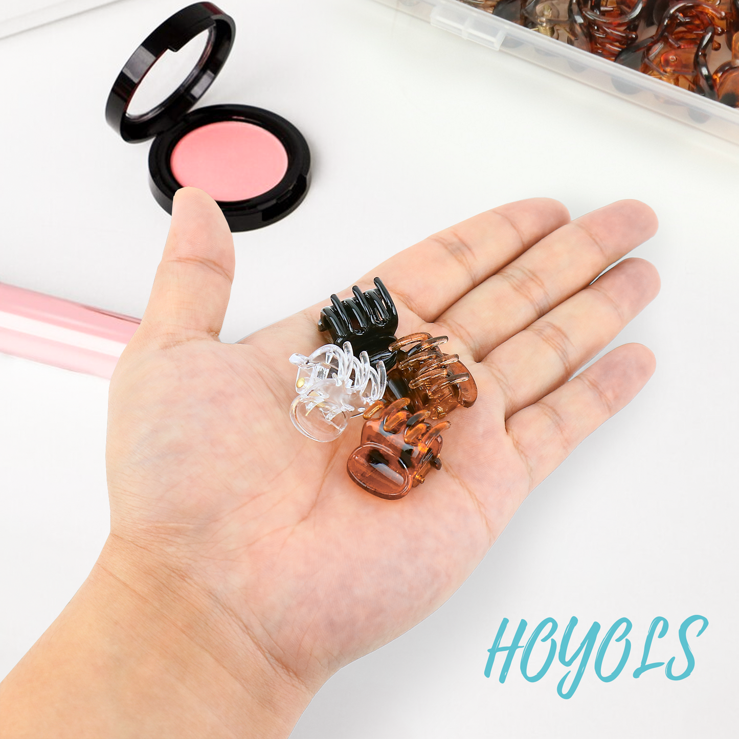 HOYOLS Mini Hair Claw Clips for Women, 36pcs Small Little Plastic Hairclips, Strong Grip Non-Slip Jaw Clips for Thin Short Hair (Classic Assorted Colors)