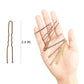 Hoyols U Shaped Hair Pins Brown, U Shape Bobby Pins Metal Curved Curly Waved Bun Clips Hairpin for Buns Women Girls Grips Hairstyle Updo Thin Thick Hair, 100 Count 2.4 Inch (Brown)