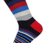 HOYOLS Men's Dress Casual Colorful Stripe Cotton Socks Patterned Business Long Socks (5 Packs)