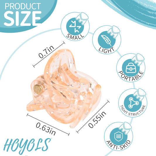 Hoyols 48 Pcs Mini Small Sparkle Claw Clips for Teens, Women, Tiny Colorful Cute Jaw Hair Clamps, Mix Assorted Curly Hair Clips (Sparkle Candy)