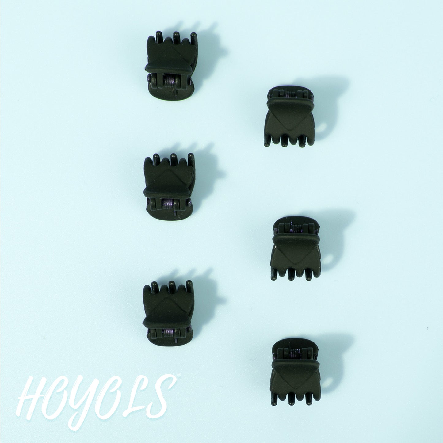 Hoyols 1/2 inch Tiny Hair Clips Matte Black, Small Clamp Claw Clips No Slip No Crease Strong Grip for Women Girls Men Fine Medium Thick Hair Styling Accessories 48 Pcs