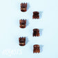 Hoyols Small Mini Jaw Hair Claw Clips for Women and Girls - 48 Pcs Amber Brown Plastic No Slip Bulk Set for Makeup, Styling and Thin Fine Hair