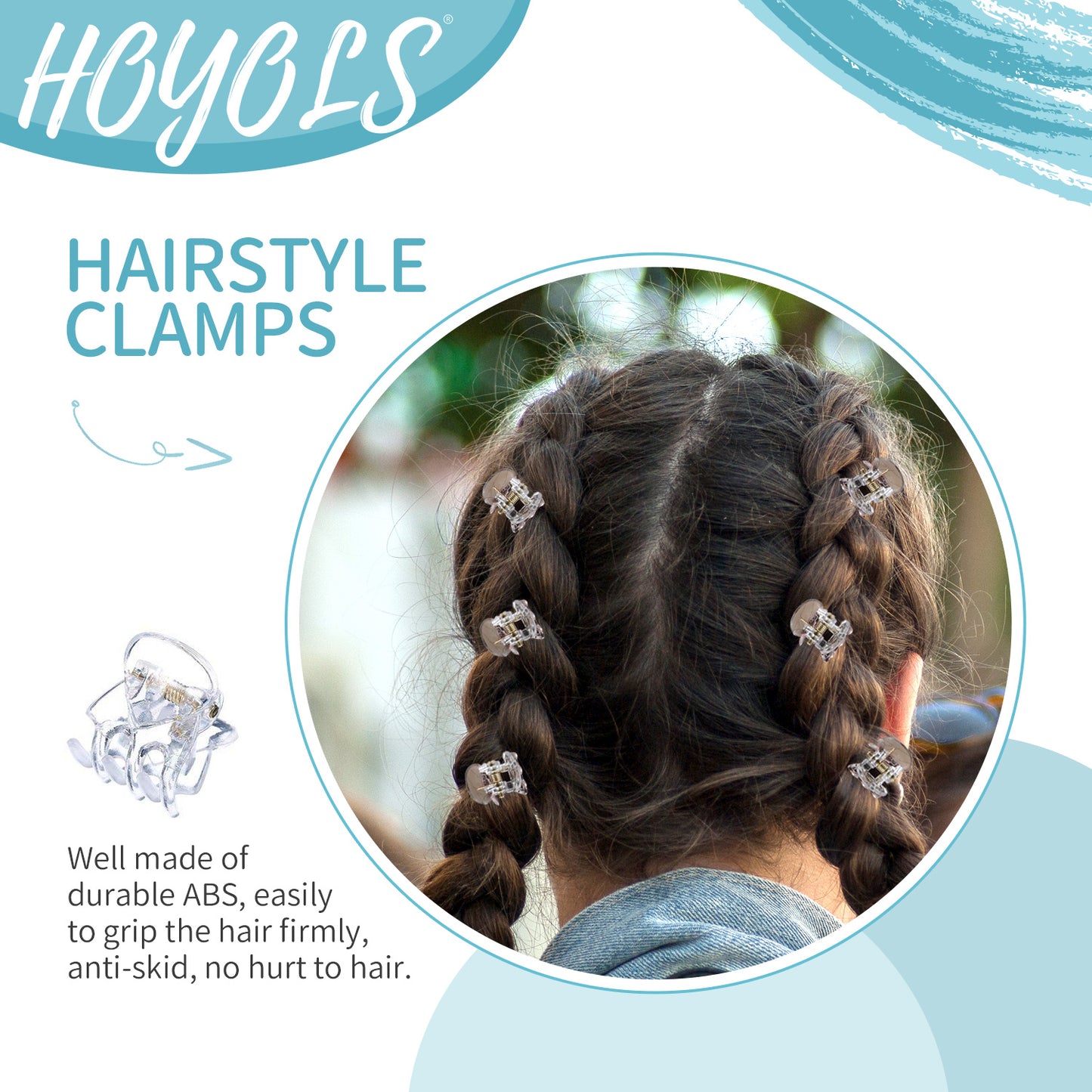 Hoyols Clear Small Mini Claw Clips for Hair, 48 Pcs Tiny Plastic Jaw Clips Strong Girp No Hair Pulling Cute Hair Accessories for Women Girls Short Thick Hair