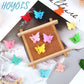 Hoyols Butterfly Hair Claw Clips for 90s, Small Mini Cute Hair Accessories for Women Teens Thin Braids 12 Colors 48 pcs (Matte Candy)