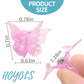 Hoyols Mini Butterfly Hair Clips, 90s Y2K Pastel Rainbow Hair Claw Clips for Teens Women Adults, Cute Small Jaw Claws,Butterfly Hair Clips（12 jelly pastel colors）