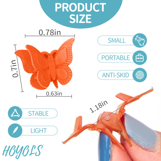Hoyols Butterfly Hair Claw Clips, Cute Accessories 2000s Hair Clips for Teens Women Adults White Yellow Small Mini Plastic Butterflies Claws Pins 50 pcs (5 Sunshine Colors)