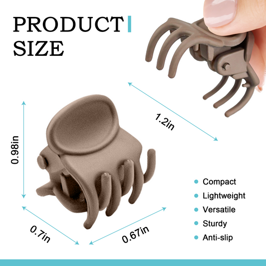 HOYOLS Mini Hair Claw Clips for Women, 35pcs Small Little Plastic Hairclips, Strong Grip Non-Slip Jaw Clips for Thin Short Hair (5 Matte Neutrals)