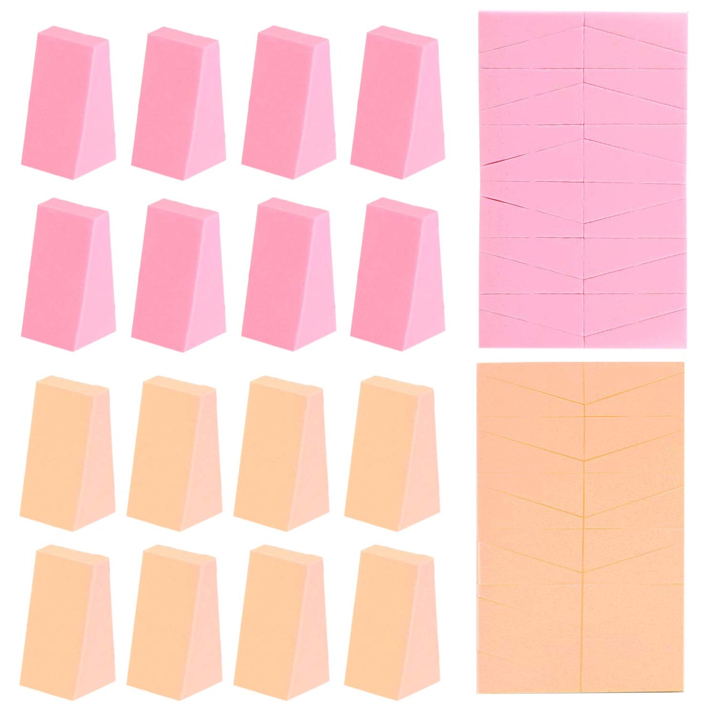 Makeup Sponge Wedge Shaped Blender, Professional Applicators Latex Free Foam, For Cosmetic Blending Foundation 48 pieces Bulk Pack by HOYOLS