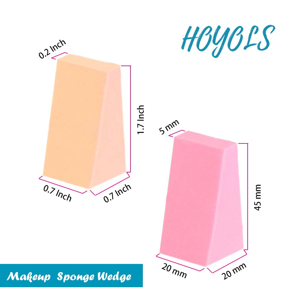 Makeup Sponge Wedge Shaped Blender, Professional Applicators Latex Free Foam, For Cosmetic Blending Foundation 48 pieces Bulk Pack by HOYOLS