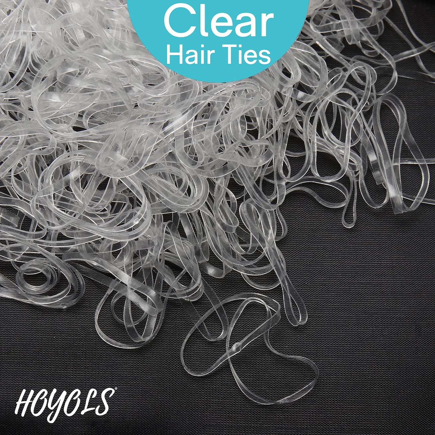 Clear Elastic Hair Bands, 2500 Small Rubber Bands Braids for Girls Kids Women Non-Slip Tiny Soft Hair Ties Braiding Hair Accessories Value Pack Hoyols