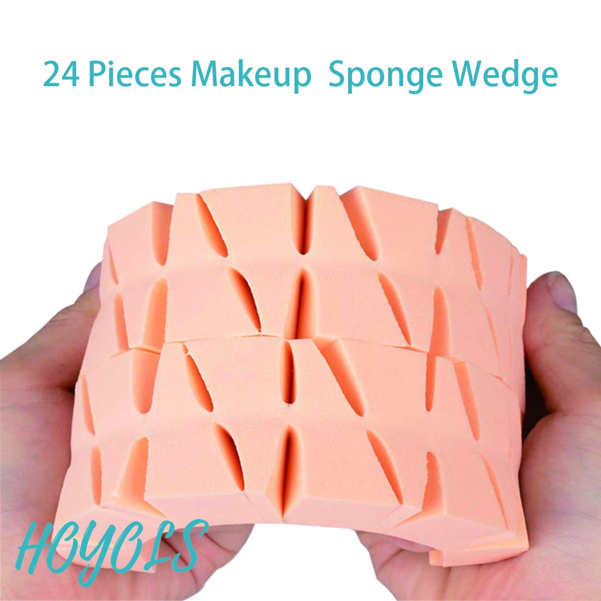 Makeup Sponge Wedge Shaped Blender, Professional Applicators Latex Free Foam, For Cosmetic Blending Foundation 48 pieces Bulk Pack by HOYOLS