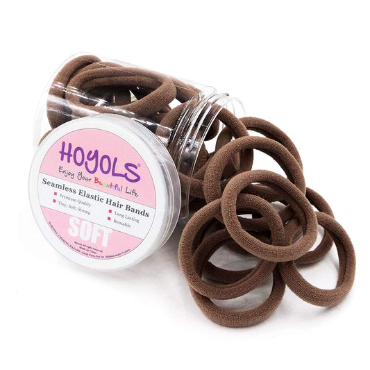 Soft & Stretch Cotton Hair Ties Large Hair Bands Nylon Fabric Ponytail Holder for Thick Heavy Curly Hair, No Slip No Damage Seamless Scrunchies Headbands  (Sparkling Amber)