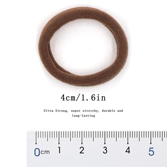 Soft & Stretch Cotton Hair Ties Large Hair Bands Nylon Fabric Ponytail Holder for Thick Heavy Curly Hair, No Slip No Damage Seamless Scrunchies Headbands  (Sparkling Amber)