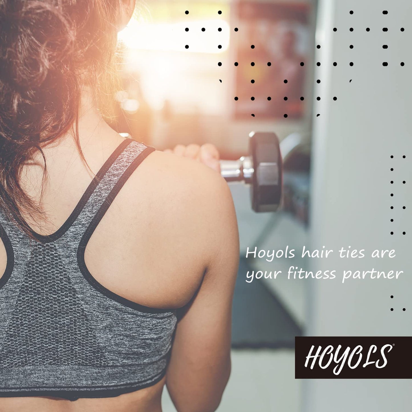 Large Thick Hair Ties, Black Ponytail Holder Seamless Hair Bands Cotton Stretch for Women Mens Hair Ties No Damage Headband HOYOLS (Black)