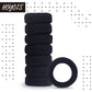Large Thick Hair Ties, Black Ponytail Holder Seamless Hair Bands Cotton Stretch for Women Mens Hair Ties No Damage Headband HOYOLS (Black)