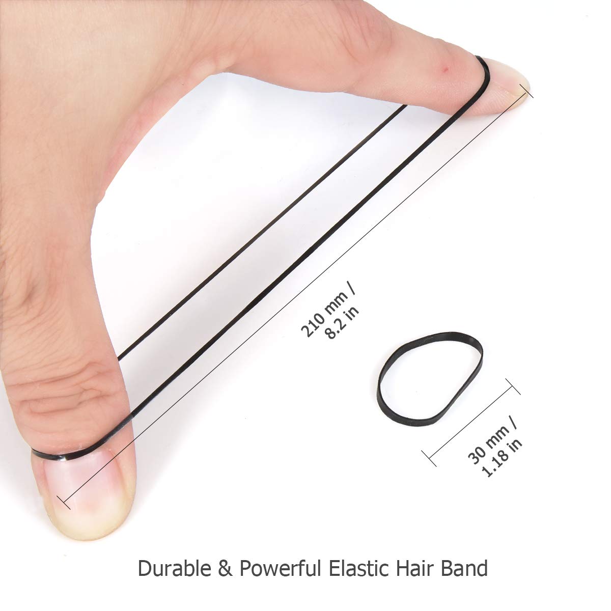 Poly Band Soft Black Elastic Hair Ties Rubber Bands Mini Polyband Soft Ponytail Holde ...