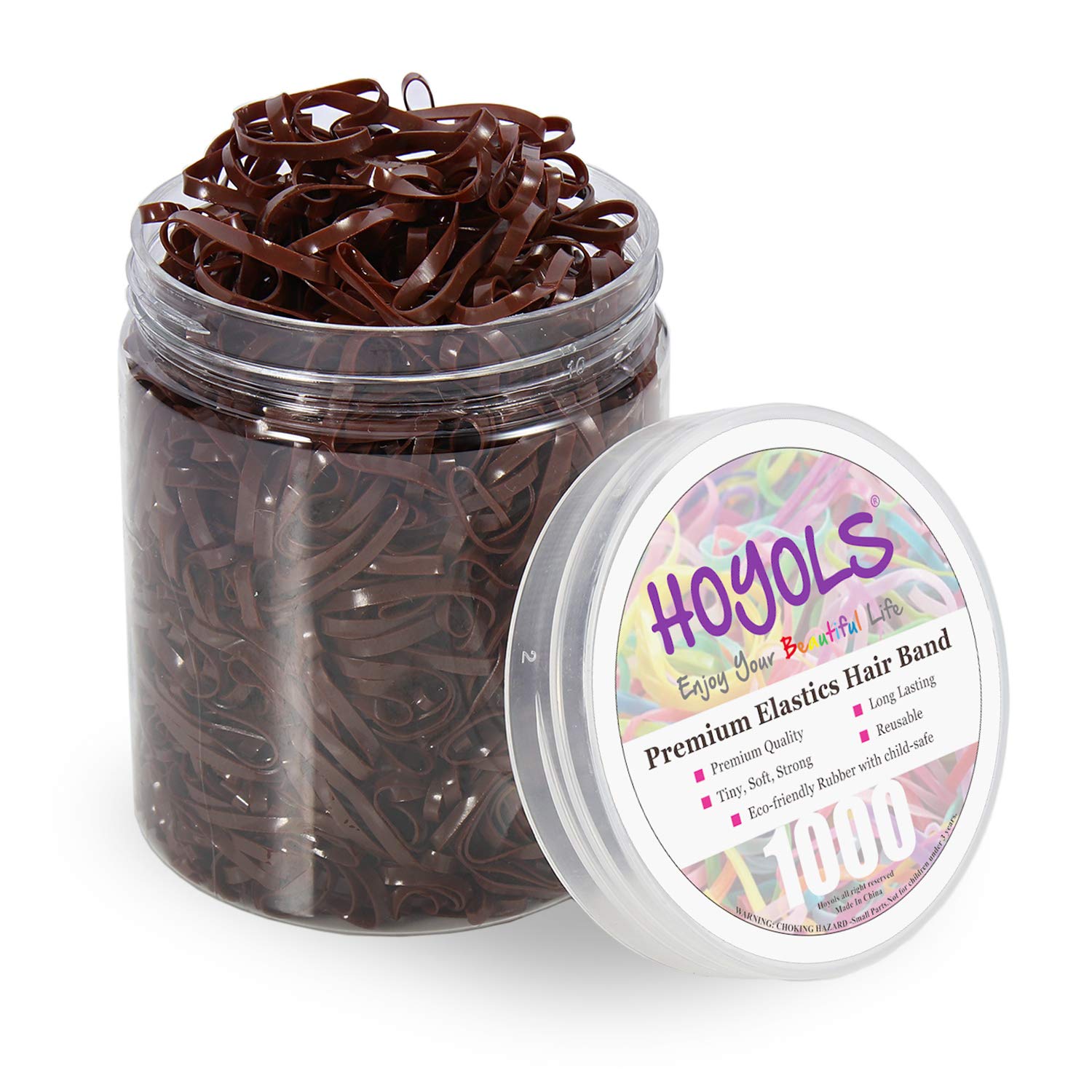Hoyols Strong Hair Elastic Rubber Bands Ponytail Polyband No Damage Ti