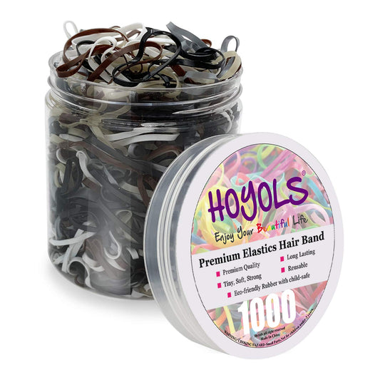 Winter Black & White Hair Ties Small Tiny Elastic Plastic Strong Hair Bands for Women Girls Kids Brown Thick Thin Hair Braided Stretchy Bulk 1000pcs HOYOLS