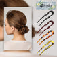Hoyols Tortoise Shell French Large Wavy Crink Style U Shaped Hair Pin Chignon Hair Sticks Updo Bun cover Holder Sleek Set 3 pcs 5” inch (Tortoise shell Beige)