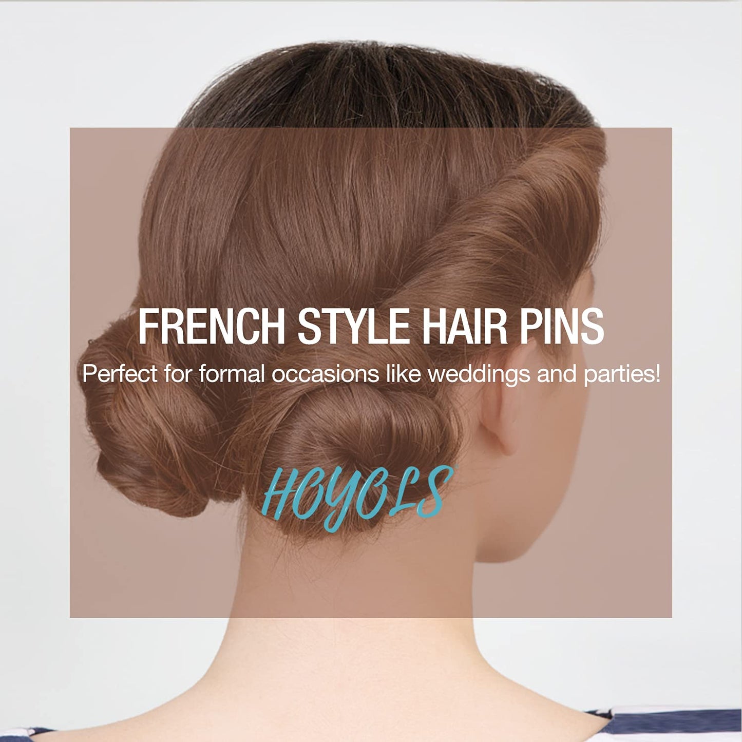 Hoyols 12 pcs 3.5” inch French Style Hair Pins, Small French Hair Fork, Wavy Crink Hair Pin U Shaped Hair Sticks Cellulose Acetate Chignon Updo Bun cover Holder Sleek Set for Women Styling Accessories Black