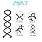HOYOLS Spiral Hair Pins Black, Spin Bun Bobby Pins for Hair Screws Twists Spirals Non-Scratch Round Tips for Thick Hair Women Spin Pins Accessories 10pcs Black 2 inches (Black)