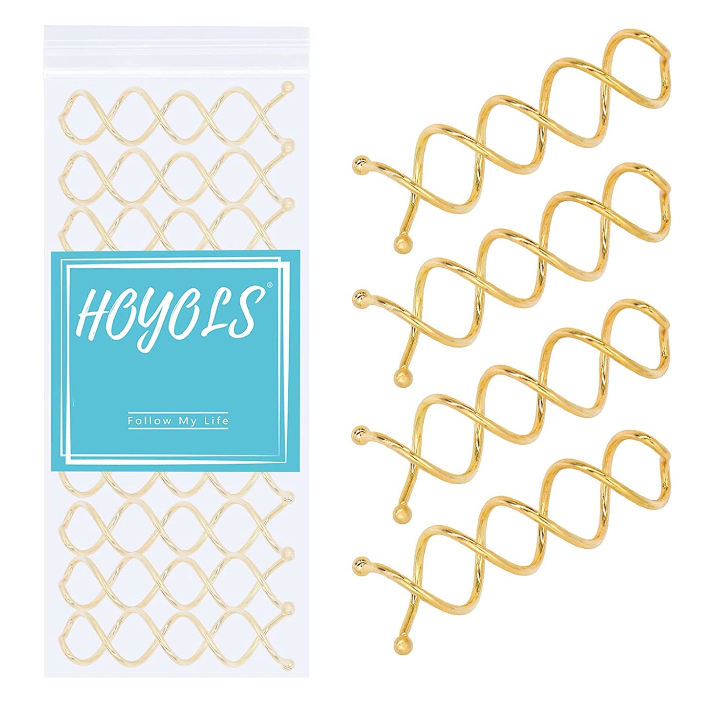 HOYOLS Spiral Hair Pins Blonde, Spin Bun Bobby Pins for Hair Screws Twists Spirals Non-Scratch Round Tips for Thick Hair Women Spin Pins Accessories 10pcs Black 2 inches (Gold Blonde)