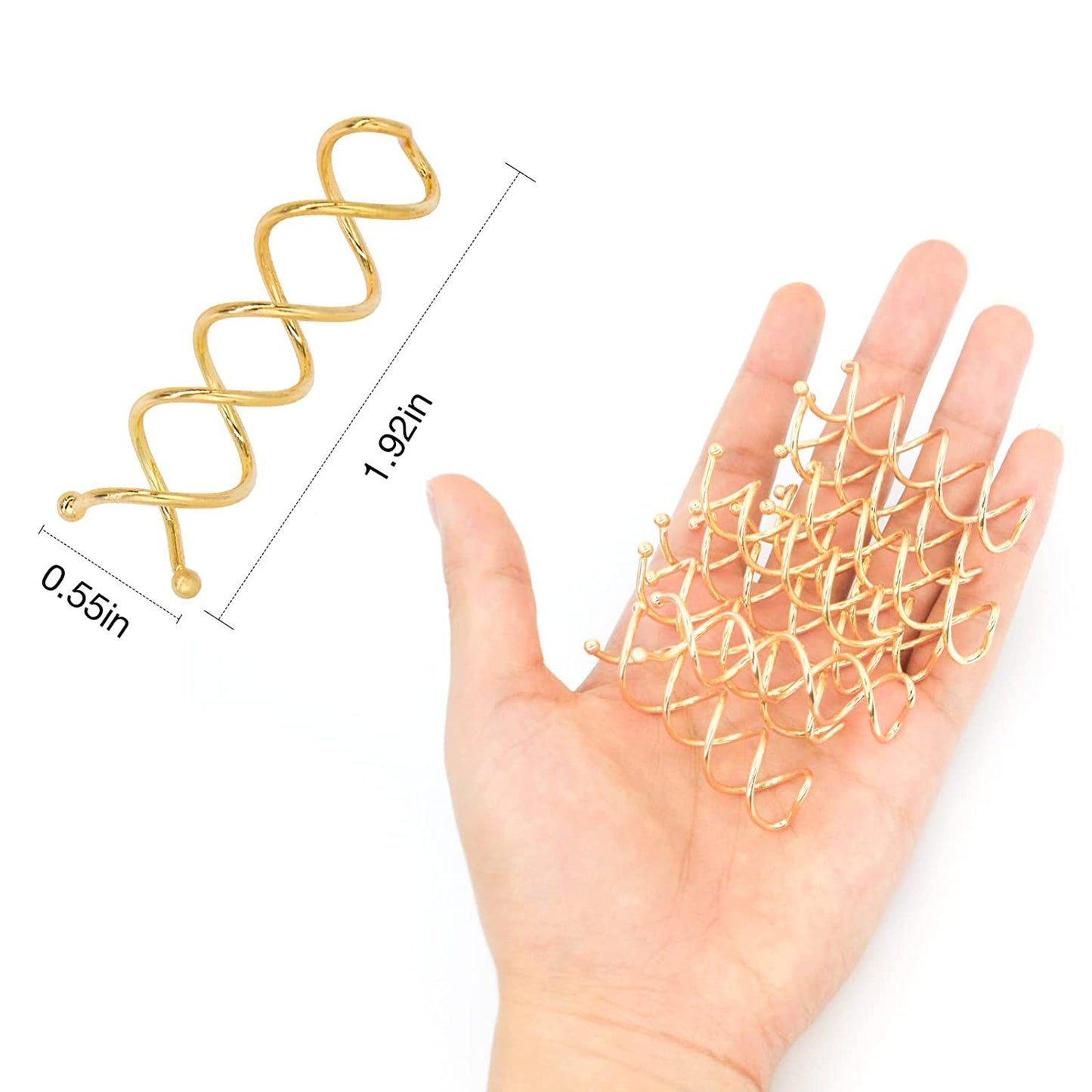 HOYOLS Spiral Hair Pins Blonde, Spin Bun Bobby Pins for Hair Screws Twists Spirals Non-Scratch Round Tips for Thick Hair Women Spin Pins Accessories 10pcs Black 2 inches (Gold Blonde)