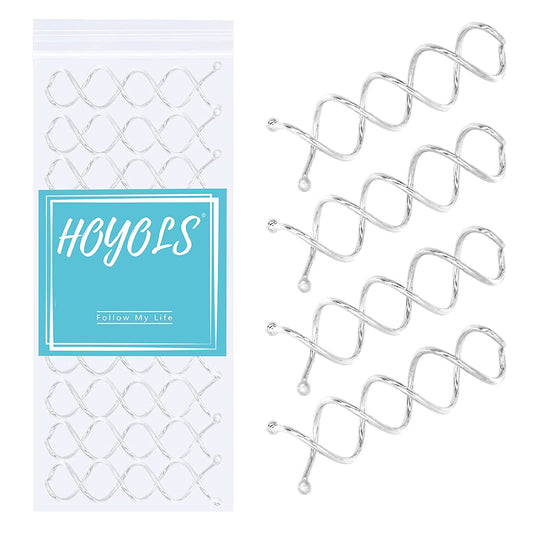 HOYOLS Silver Spiral Hair Pins Blonde, Spin Bun Bobby Pins for Hair Screws Twists Spirals Non-Scratch Round Tips for Thick Hair Women Spin Pins Accessories 10pcs 2 inches (Silver)