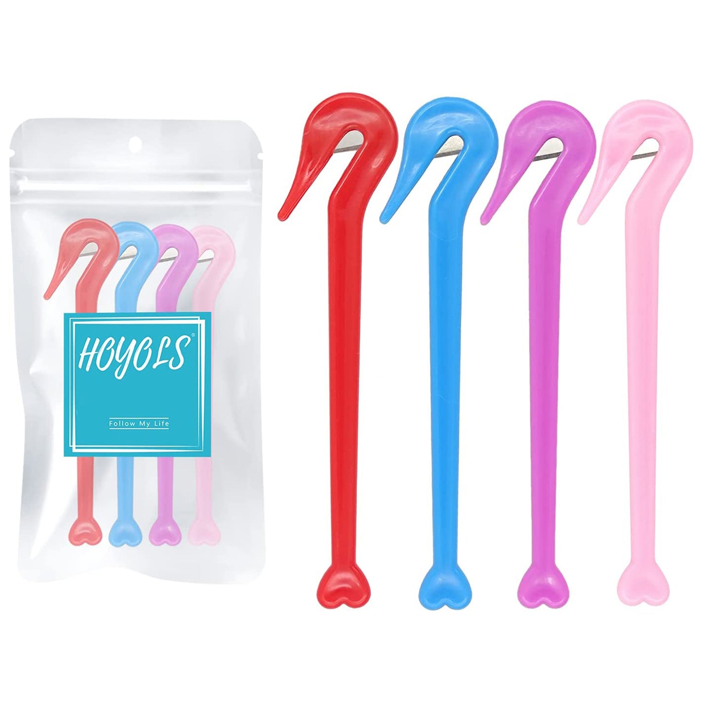 HOYOLS Elastic Hair Bands Remover, Ponytail Rubber Bands Hair Ties Cutter Removal Tool 4 pcs