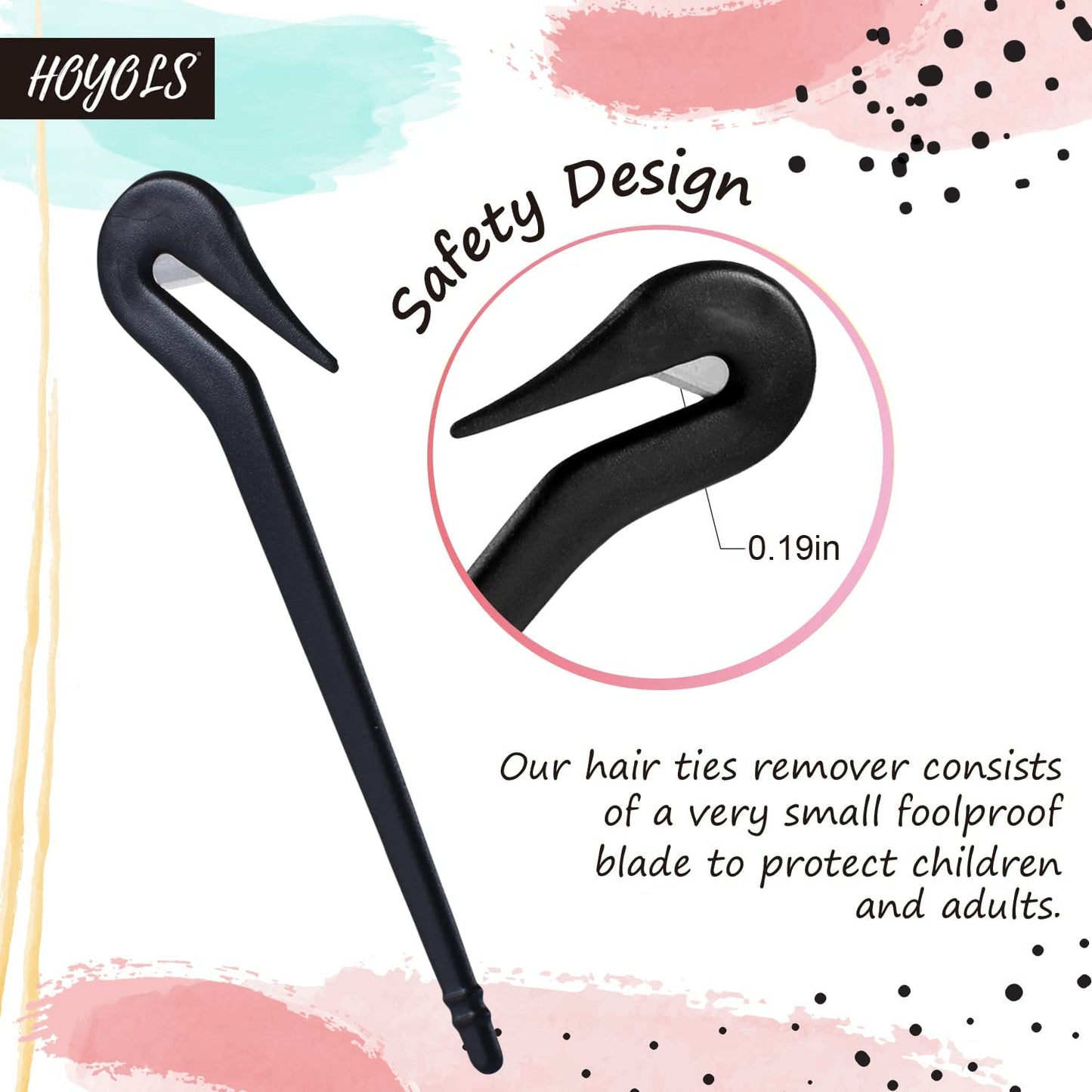 HOYOLS Elastic Hair Bands Remover, Rubber Bands Infant Baby Girls Hair Ties Cutter Removal Tool 5pcs (Black)