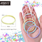 HOYOLS No Metal Hair Elastics for Girls Bands, Assorted Baby Color Ponytail Holder Gentle Hold No Snag Hair Ties for Women Fine Hair ,Pink Blue Yellow White - 7 Colors  (Baby Color)