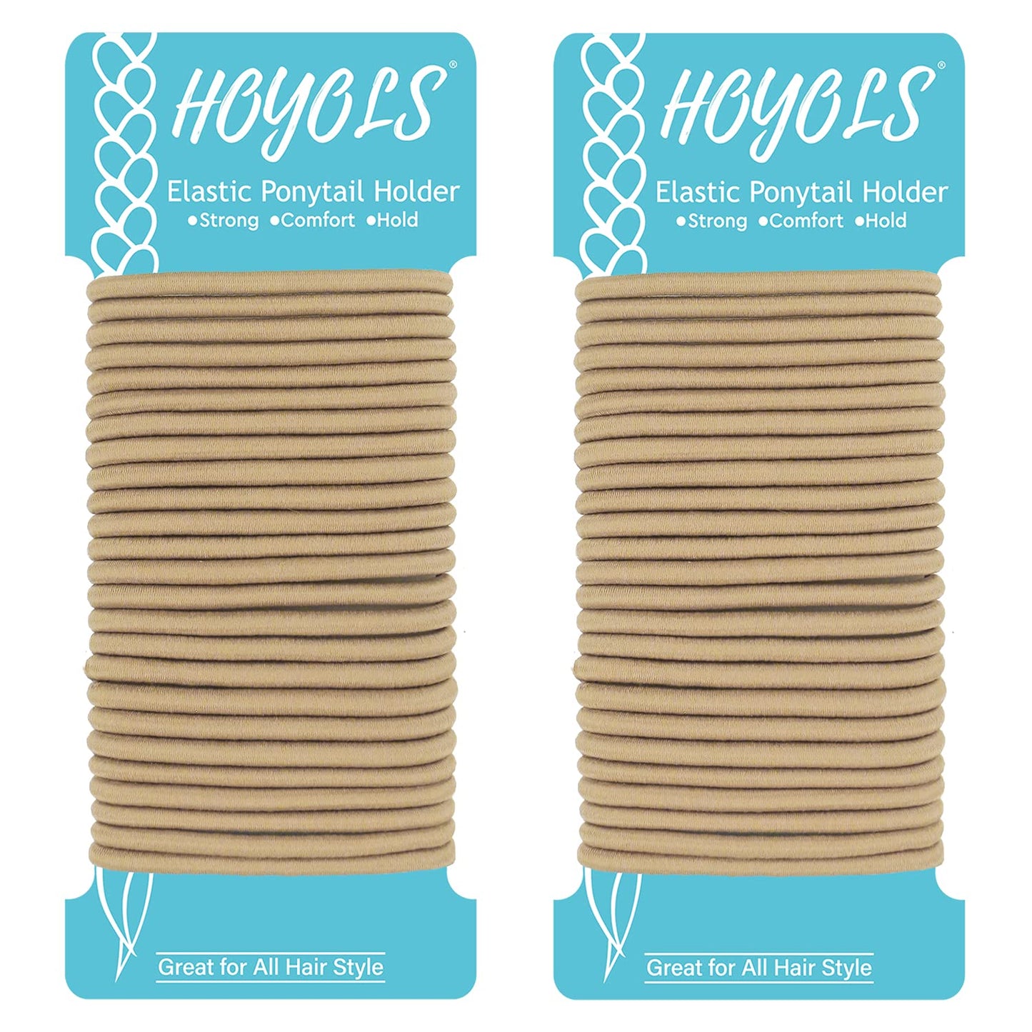Blonde Ponytail Holders, No Metal Elastic Hair Ties, Braided Hair Bands Scrunchies for Girl Women Medium Hair 50 Count 4mm (Light Blonde)