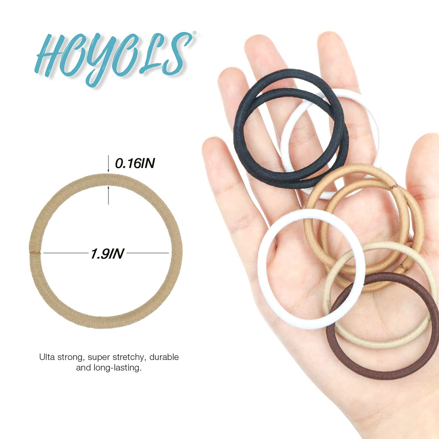 Blonde Ponytail Holders, No Metal Elastic Hair Ties, Braided Hair Bands Scrunchies for Girl Women Medium Hair 50 Count 4mm (Light Blonde)