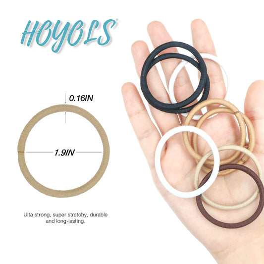 Blonde Ponytail Holders, No Metal Elastic Hair Ties, Braided Hair Bands Scrunchies for Girl Women Medium Hair 50 Count 4mm (Light Blonde)