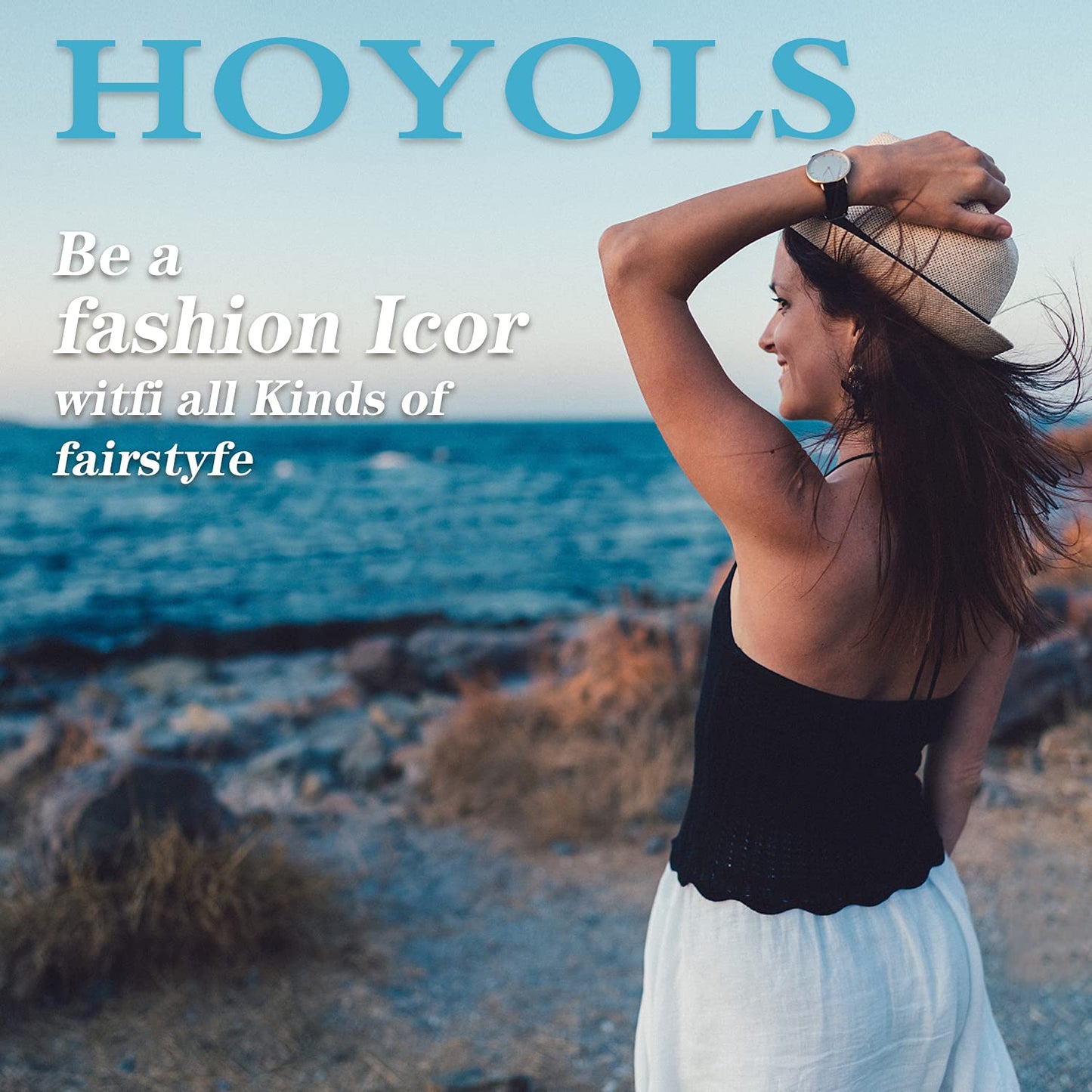 HOYOLS No Metal Hair Elastics Bands Assorted Color for Women’s Medium Thick Hair 4mm, Ponytail Holder Gentle Hold No Snag Hair Ties Accessories 8 Colors 56 Count (Sharp)