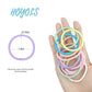 HOYOLS No Metal Hair Elastics for Girls Bands, Assorted Baby Color Ponytail Holder Gentle Hold No Snag Hair Ties for Women Fine Hair ,Pink Blue Yellow White - 7 Colors  (Baby Color)