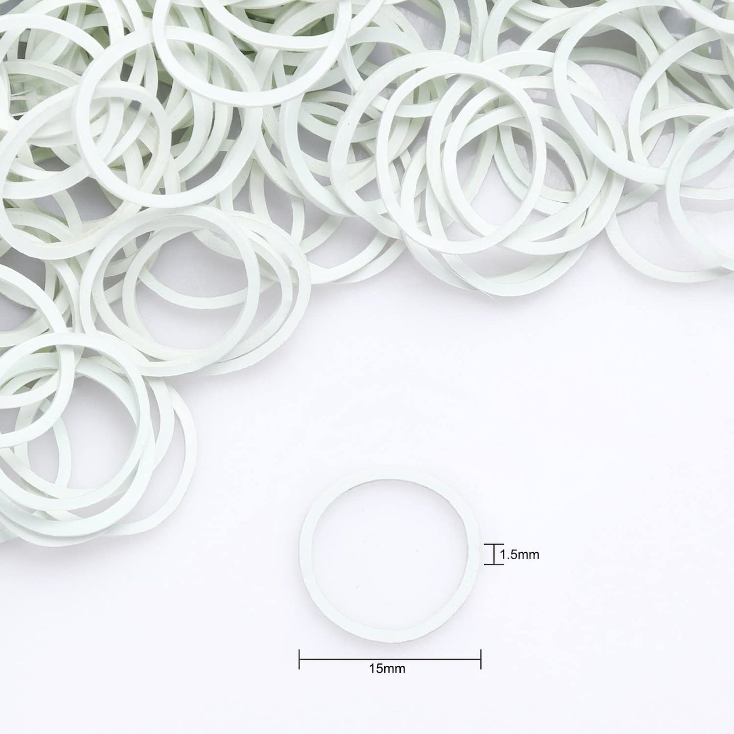 White Hair Rubber Bands for Hair Ties, Small Elastics Bands Ponytail Holders for Women Baby Girls Kids Thick Hair Mini Student Crafts Office by HOYOLS